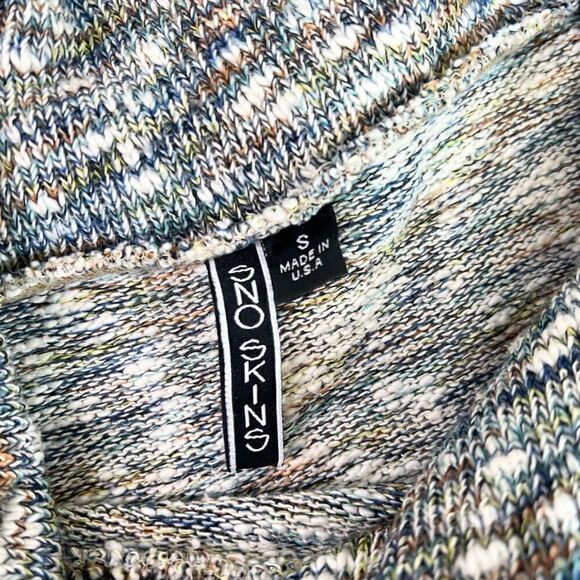 SNO SKINS Sweater Womens Small Cowl Neck Multicolor Knit Pullover Woven - Picture 4 of 10